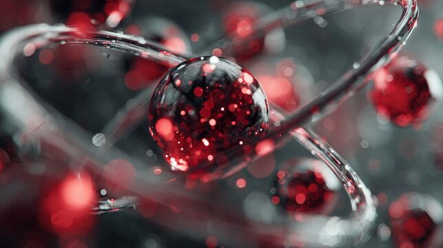 Quantum leap: digital abstractions in scientific exploration. Futuristic consciousness. Illuminating atoms: vibrant pathways in tech-driven illustrations. Posthuman existence. Cyber awareness. - Powered by Adobe