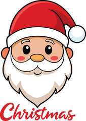 Santa Claus cartoon vector illustration with red outfit, white beard, and festive holiday character design