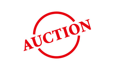 AUCTION - Red Rubber Stamp with text AUCTION
