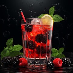 Refreshing Blackberry Raspberry Cocktail with Lemon and Mint A Taste of Summer Delight