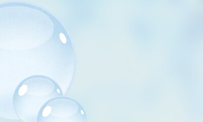 Minimalist, bright blue abstract background with large, glossy, watercolor bubbles. Perfect for clean, fresh, and modern designs.
