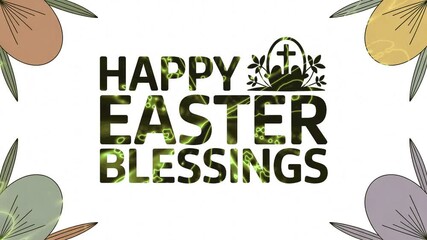 Colorful Easter greetings with decorative elements for joyful celebration and family gatherings