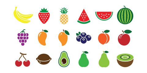 Modern geometric icon set with vibrant color options