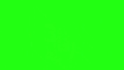Dynamic green wig animation with smooth flowing strands on chroma key background for creative video editing and motion graphics projects