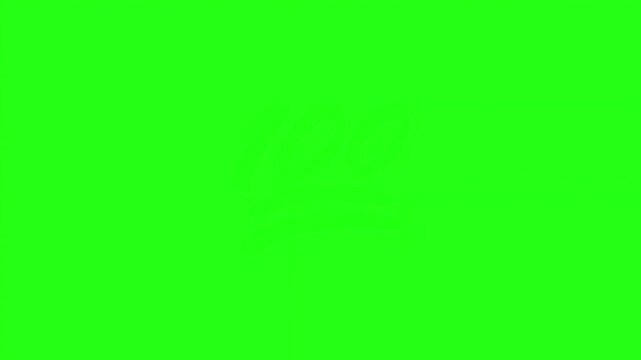 Dynamic animated 100 points emoji with flowing lines on a vibrant green background, perfect for celebration and achievement highlights in modern video projects