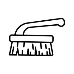 Hand brush for cleaning simple line art illustration for household chores