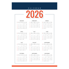 calendar 2026 year design vector art 04