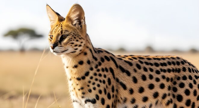 Un elegante guepardo de pie y mirando directamente a la c&aacute;mara, mostrando su elegante pelaje manchado y su elegante estructura, aislado en un fondo transparente, perfecto para conceptos de vida silves
