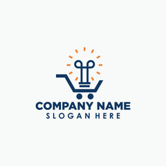 smart shopping logo design template, business education logo concept