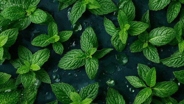 Emerald Verdancy. A Study in Textures and Hues of Green, Shadow, and Glistening Drops.