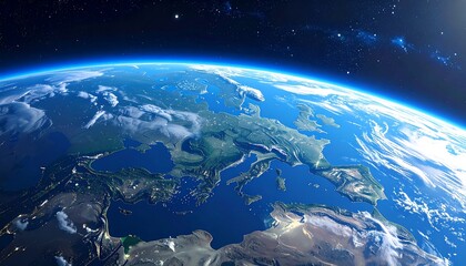 Fototapeta premium Earth from Space - A Stunning View of Our Planet.