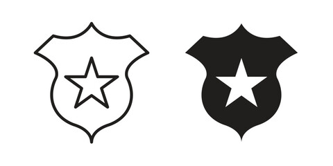 Police badge icon logo design element. minimalist style icons