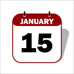 15 January calendar vector 