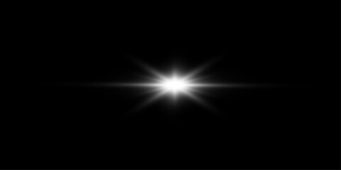 Png white star light, sparkle. Yellow light effect. Shining light with yellow gold color. Png spotlight spark.Vector transparent sunlight special lens flare light effect