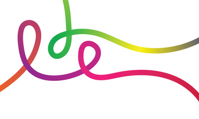 Abstract Gradient Wavy Lines Vector Design on White Background.