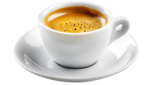A cup of espresso offers a rich and intense coffee experience, perfect for a quick energy boost or a moment of pure indulgence