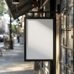 Minimalist Blank Poster Frame Mockup, Vertical Wooden Photo Frame Mockup for Artwork Display, Clean Modern Poster Mockup with Natural Shadows, Realistic Empty Frame Mockup on Textured Wall