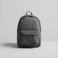 Dark Grey Backpack Mockup on Minimal Background, Realistic Black School Bag Mockup, Modern Dark Backpack Product Mockup, Blank Grey Bag Mockup for Branding, Minimalist Travel Bag Mockup