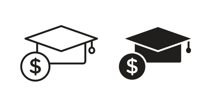 Scholarship icon logo design element. minimalist style icons