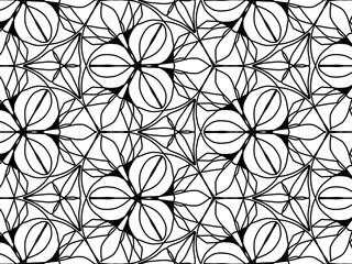 Seamless abstract pattern. black and white linear illustration for coloring. Vector coloring book for adult.