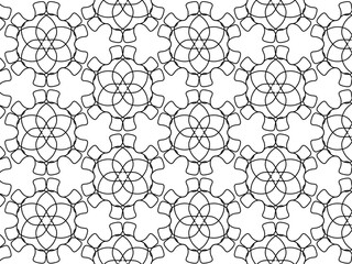Seamless abstract pattern. black and white linear illustration for coloring. Vector coloring book for adult.