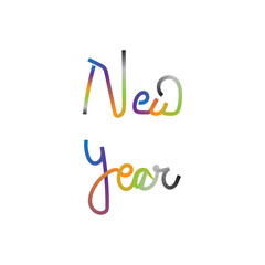 Colorful Gradient New Year 2026 Text Design on White Background.