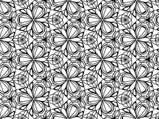 Seamless abstract pattern. black and white linear illustration for coloring. Vector coloring book for adult.
