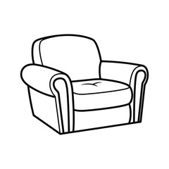 Line art icon of a comfortable armchair