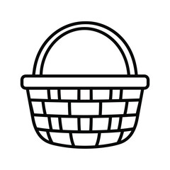 Line art icon of a woven basket