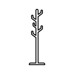 Simple line art icon of a coat rack