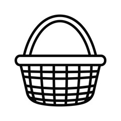 Simple line art icon of a woven basket