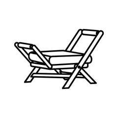 Outline illustration of a portable folding lounge chair