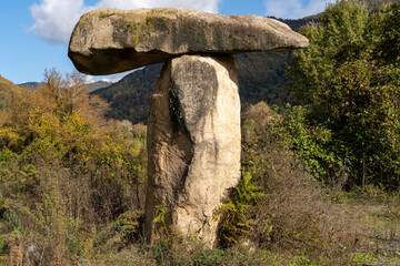 Natural rock formed in a T shape