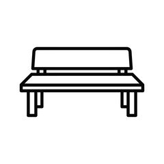 Simple line art icon of a park bench