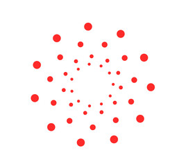 Red dotted radial burst pattern for abstract highlights, decorative overlays, and modern graphic design elements