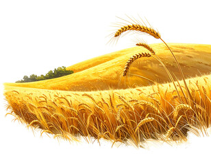 Golden wheat stalks sway gently in a sun-drenched field