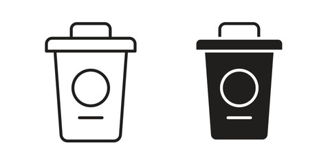 Trash compactor icon logo design element. minimalist style icons
