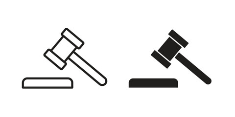 Trial hammer icon logo design element. minimalist style icons