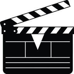 Film clapperboard icon for cinema and video production design vector illustration. 