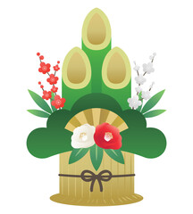 Kadomatsu &ndash; Traditional Japanese New Year Lucky Charm Illustration