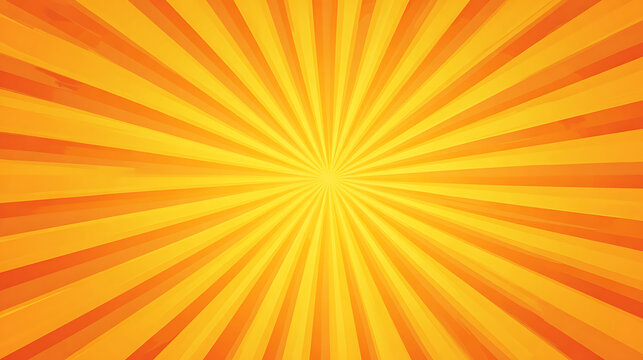 Vibrant radiating sunburst pattern in warm orange and yellow hues radial background