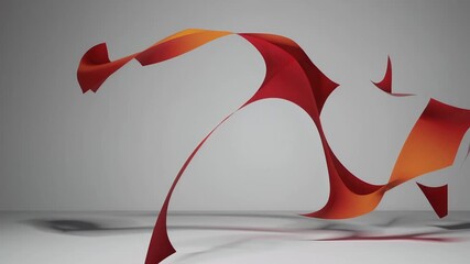 vivid 4k abstract design combining bold red orange shapes over white backdrop perfect creative digital branding motion graphics modern art compositions dynamic minimalist flair - Powered by Adobe