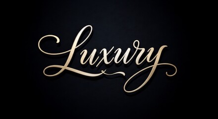 Elegant golden luxury script lettering on a dark textured background for premium branding and highend design projects that evoke sophistication and exclusivity