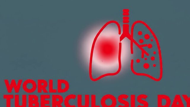 World tuberculosis day illustration with red lungs and text