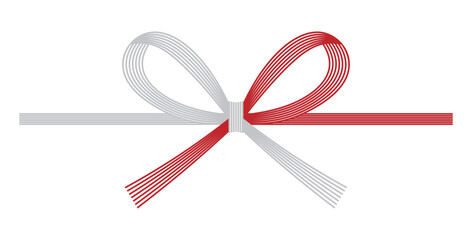 Red and White Mizuhiki Knot &ndash; Traditional Japanese Decorative Cord for New Year and Celebration
