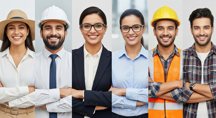 Portraits of Diverse, Smiling Professionals with Crossed Arms