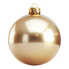 3D Golden Ball Isolated on Transparent Background