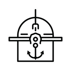 Vector point icon combining a compass rose and an anchor
