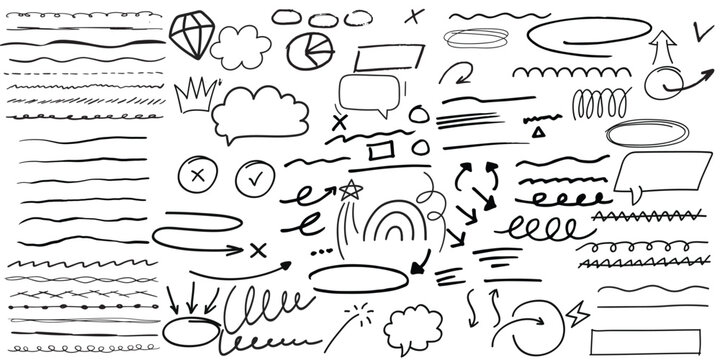 set of hand drawn vector elements