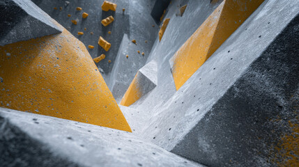 Dynamic climbing wall with adaptive difficulty and vibrant colors